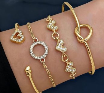 4-piece Love bracelet (Gold)